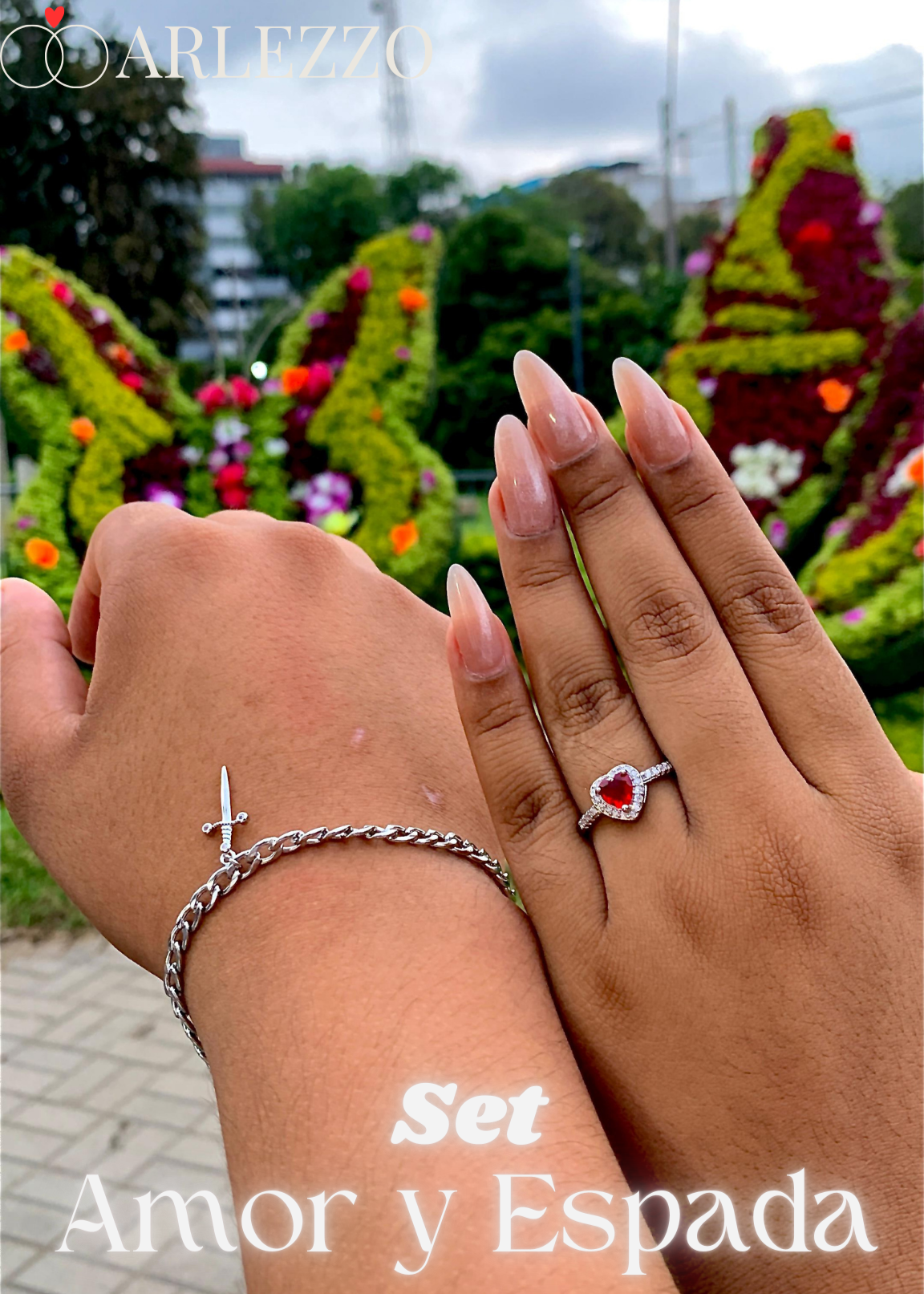 Set Anillo Corazón ❤ + Pulsera Espada🗡