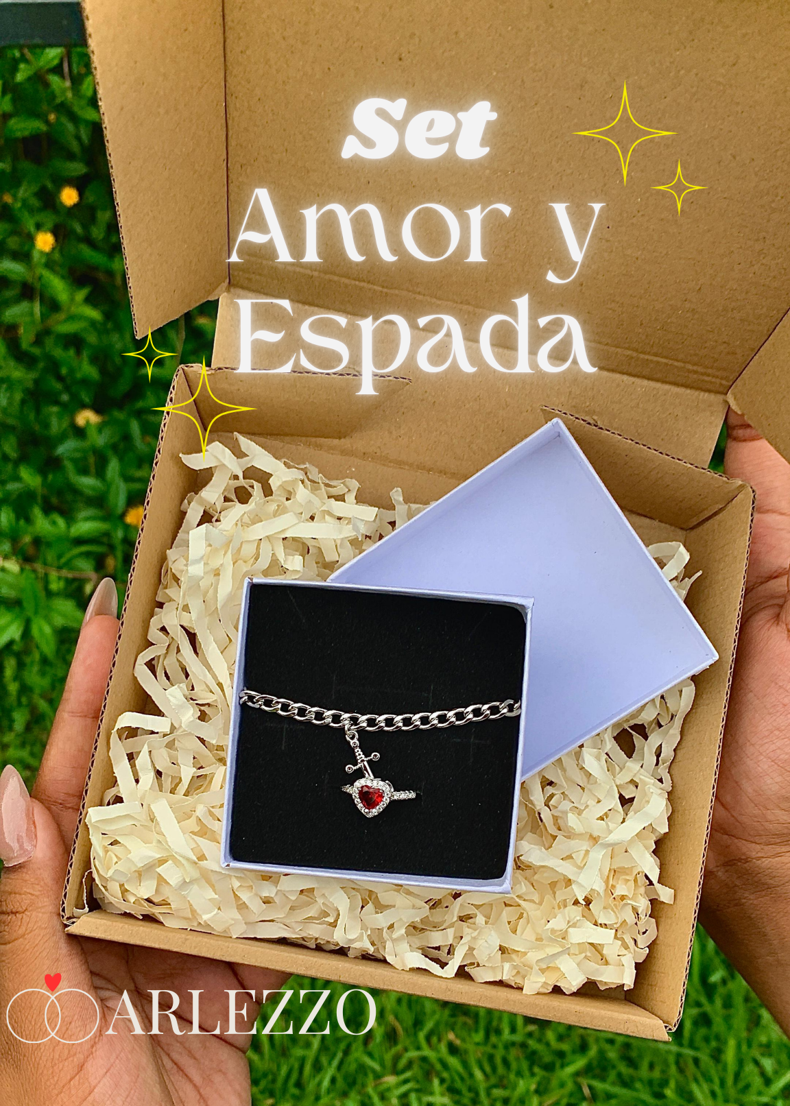 Set Anillo Corazón ❤ + Pulsera Espada🗡